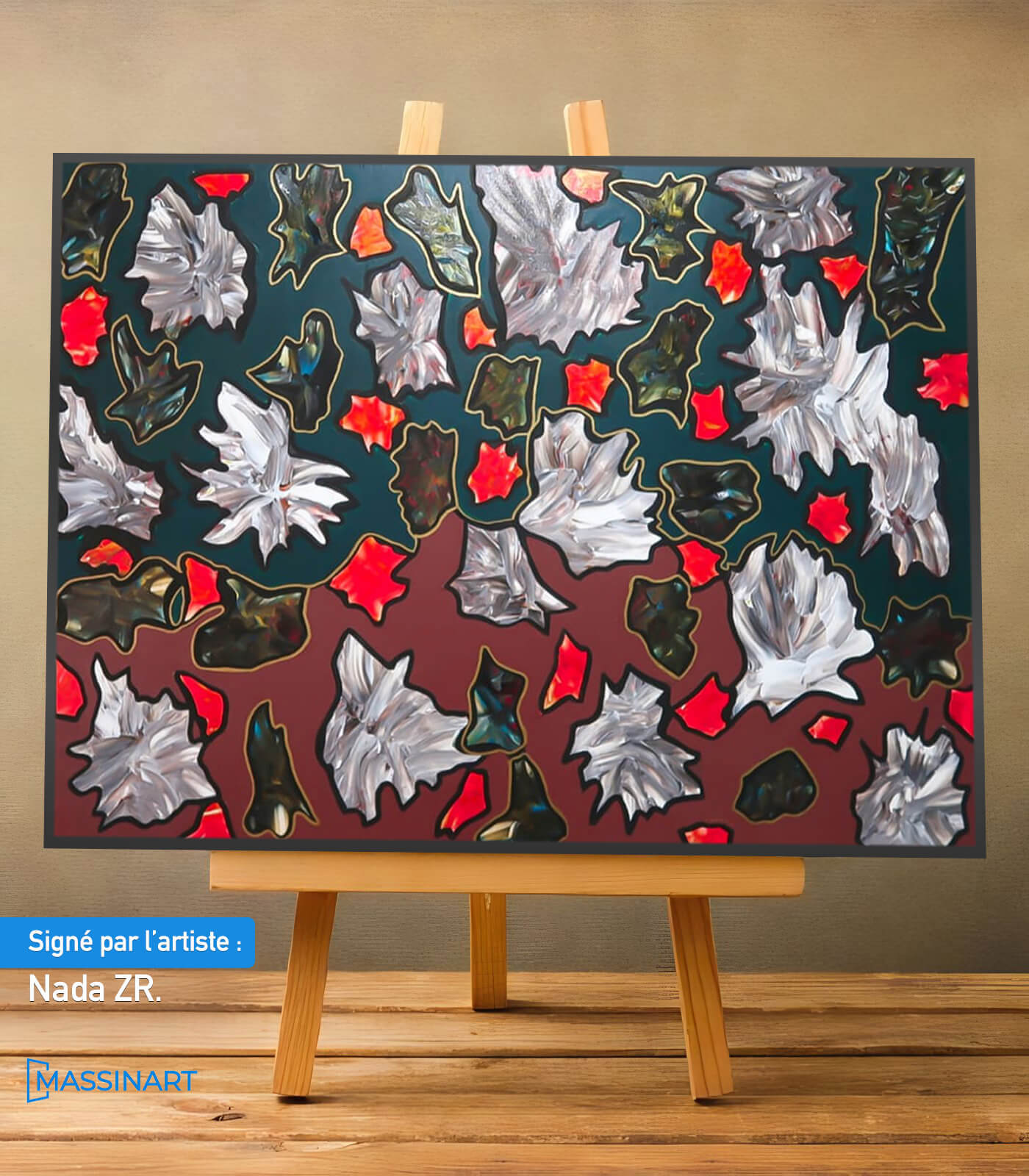 Élégance florale - signé par l'artiste Nada ZR.